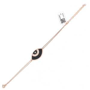 925 Sterling Silver Eye Design <b>Bracelet</b> Elegant Black Gift Idea - Product Image 4