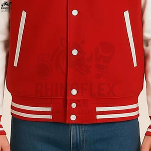 Veste universitaire sur mesure en gros pour homme, manches en cuir à boutons, respirante, tailles plus grandes - Product Image 4