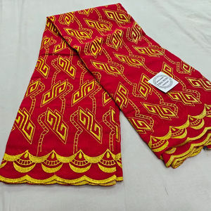 Tissu voile en coton peigné de haute qualité, respirant, broderie traditionnelle multicolore, thoub pour femmes, lafaya, thoub soudanais - Product Image 1