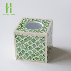 Dernière boîte à mouchoirs en nacre porte-serviettes fait main étui à mouchoirs en tissu incrusté de vadrouille de luxe, vente en gros du Vietnam - Product Image 6