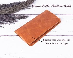 Chéquier cuir marron hommes Long portefeuille à deux volets voyage téléphone poche crédit porte-carte portefeuille LCR-0048 - Product Image 6