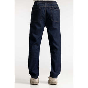 Jeans 100% Algodón Azul Claro de Cintura Media Teñido Liso Lavado a la Piedra MNJNSSS24020 - Pantalones Rectos Tipo Lápiz con Tejido de Diamantes para Invierno - Product Image 3