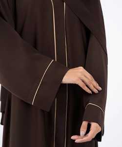 Nouvelles robes Abaya de luxe Dubaï 2025, à devant ouvert, pour femmes, vêtements islamiques modestes en polyester 2 pièces pour l'été - Product Image 2