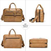 Porte-documents pour ordinateur portable en cuir véritable au design rétro, unisexe, pour les affaires et les voyages, grande capacité, réutilisable, léger, sac à main