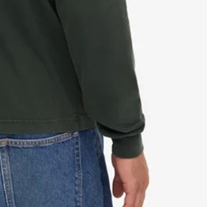 T-shirt pour homme en coton de haute qualité, couleur unie, manches longues, 220g, poids lourd, vintage, décontracté, grande taille, respirant, séchage rapide, uni - Product Image 3