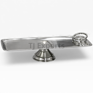 Set Of Elongated Hammered Metal Chocolate <b>Server</b> Trays For Contemporary <b>Buffet</b> Dessert Layout And Hospitality Service - Product Image 6