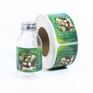 Custom UV Printed Self-Adhesive PVC Bottle Sticker Label Waterproof Food Packaging for Glass Juice Drink Clear PVC Ingredients