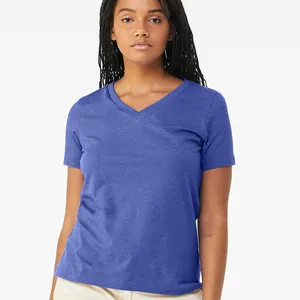 Volgende Niveau Vrouwen Cvc Diepe V-Hals T-Shirt Koninklijke Kachel Blauwe T-Shirts Voor Dames Sexy Diepe V-Hals T-Shirt