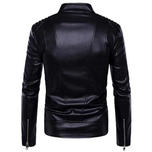 Vente en gros, conception personnalisée, veste de motard en cuir avec fermeture éclair, vestes en cuir pour hommes, veste en cuir pour hommes - Product Image 3