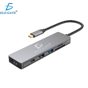 Hub Adattatore 6-in-1 in Lega di Alluminio con USB 3.0 Tipo-C, Trasferimento Dati ad Alta Velocità 5Gbps, HDMI 4K 60Hz, Ethernet e Interfaccia SD - Product Image 1