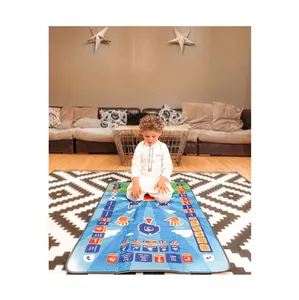 Pronto Fornecedor De Estoque Em Massa de Presente Muçulmano Set Prayer Mat para Educação Qualidade Premium Kids Prayer Mat para Aprendizagem Islâmica