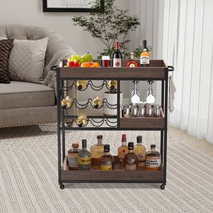 Plateaux de service rectangulaires noirs modernes avec design minimaliste et poignées robustes pour une décoration intérieure élégante et divertissante - Product Image 2
