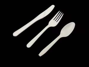 Precio directo de fábrica de Vietnam, cuchillo desechable de almidón de maíz, tenedor y cuchara, cubiertos de plástico de grado alimenticio - Product Image 6
