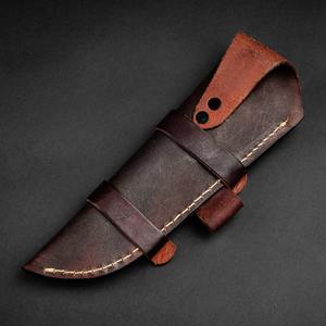 Couteau de chasse fait à la main en acier damas Twist Pattran avec belle poignée en bois Paka et gaine en cuir. - Product Image 6