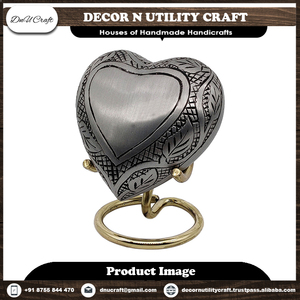 Heart Shaped <b>Pet</b> Urn Stainless Steel Antique Style Durable Cremation <b>Box</b> for <b>Pet</b> <b>Ashes</b> - Product Image 2