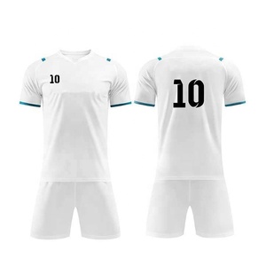 Maillot de football américain blanc à col en V, manches courtes, respirant, en polyester, pour homme adulte, toutes saisons, sublimé - Product Image 2