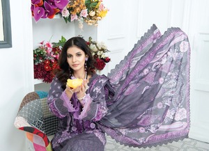 ชุดเดรสฤดูร้อนไซส์ใหญ่สำหรับผู้หญิง ผ้าฝ้าย/ผ้าลอนแบบปากีสถาน ชุดเสื้อผ้าแบบชัลวาร์ คามีซ ลายปักเรียบๆ เสื้อผ้าผู้หญิง เสื้อสเวตเตอร์ - Product Image 5