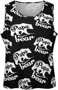 เสื้อกล้ามออกกำลังกายผู้ชาย Papa Bear แบบไม่มีแขน เสื้อยืดฟิตเนสสำหรับยิม ปรับแต่งได้ เป็นมิตรกับสิ่งแวดล้อม แห้งเร็ว - Product Image 3