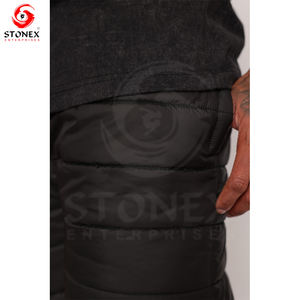 Custom Manufacturing Black Color Puffer Down <b>Shorts</b> for <b>Men</b> Water Resistance Filling <b>Lightweight</b> Polyester <b>Shorts</b> - Product Image 2