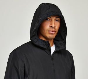 Chaqueta cortavientos informal con cuello levantado y logotipo personalizado para hombre, último diseño impermeable para primavera invierno, ajuste holgado con capucha - Product Image 5