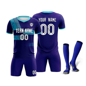 Ropa deportiva de poliéster 100% al por mayor, uniforme de fútbol, ropa de entrenamiento de colores divididos verde, uniformes deportivos OEM impresos por todas partes - Product Image 4