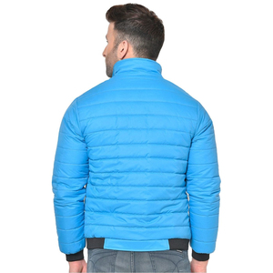 Sky Blue Unisex Winter Streetwear Canvas <b>Thin</b> Stand Collar Puffer <b>Jackets</b> Front Logo <b>Waterproof</b> Windproof Best Quality 2025 - Product Image 3