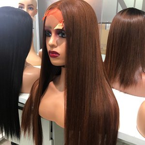 LINU para Peluca de Encaje Frontal Vietnamita Virgen, Doble Trama, 250% de Densidad, HD Transparente para Base de Encaje, Larga, Marrón Miel - Product Image 5