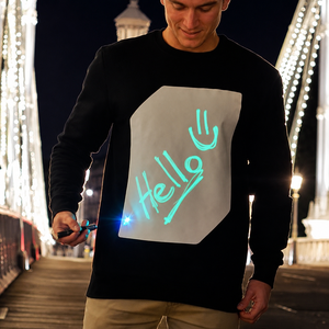 Maglietta Interattiva Fluorescente in Cotone 100% da 230g per Scrittura e Disegno, Riutilizzabile, con Motivi Geometrici, Unisex, per Feste di Compleanno - Vendita all'Ingrosso - Product Image 4