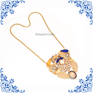 Diseñador de alta calidad de moda Vintagre patrón de pavo real collares de cadena chapados en oro para mujeres para fiesta de boda - Product Image 4