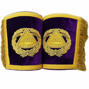 Masonic Regalia Bullion hecho a mano bordado Grand Lodge Cuffs - Product Image 1