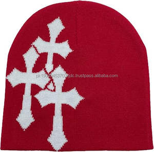 Y2K Beanie Knitted Winter Hats for Men Women <b>Letter</b> Printing Skull Cap with Dot Bow Camouflage Patterns for Beach Business Wear - Product Image 4