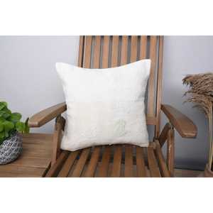 Beige Wool 18x18 Inch Luxury Vintage Print <b>Pillow</b> Farmhouse Rustic Accent Woven Patchwork Style Portable for Bedroom Sofa Use - Product Image 1