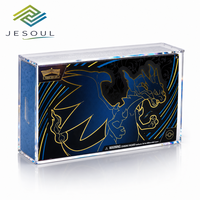 Vitrine de présentation transparente en acrylique poli pour objets de collection, boîte de protection TCG, présentoir de vente au détail personnalisé pour entraîneur d'élite