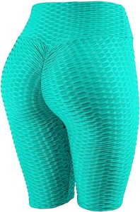 กางเกงขาสั้นกีฬาสไตล์วินเทจของผู้หญิงเอวยางยืดระบายอากาศได้เข้ารูปกลางลูกไม้ย้อมสีธรรมดาสำหรับกิจกรรมกีฬา - Product Image 3