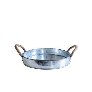 ถาดโลหะกัลวาไนซ์ทำมือถาดตกแต่งบ้านไร่ถาดเสิร์ฟแบบชนบทปรับขนาดได้ - Product Image 4