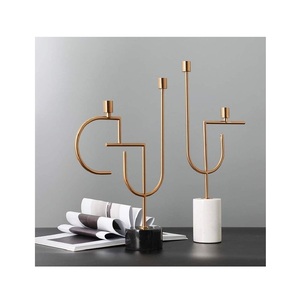 Contemporary geometric metal <b>candle</b> <b>holders</b> perfect for modern home decor tabletop ambient lighting and display - Product Image 5