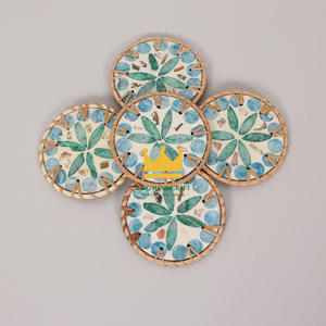 Vietnam Hot Sale <b>Kitchen</b> <b>Accessories</b> Colorful Round Rattan Coasters Heat-Resistant Household <b>Decorative</b> Cup Mats - Product Image 3