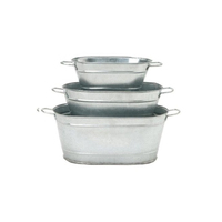 Juego de 2 soportes para macetas de flores de Metal galvanizado, forma cilíndrica grande para interior/exterior, hogar, jardín, decoración de vivero, suelo