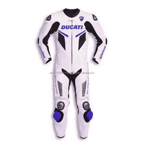 Combinaison de course moto Ducati en cuir, une pièce, combinaison de moto GP, certifiée CE, cuir de vachette blindé, couleurs personnalisables - Product Image 5