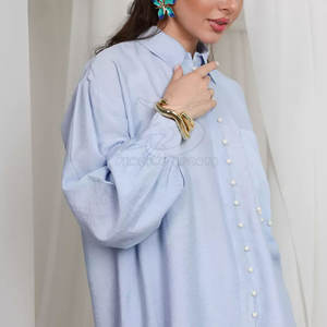 Conjunto Casual de Algodón 100% Suave, Camisa con Botones y Pantalón, para Salidas de Verano, Ecológico, Ligero y de Secado Rápido, para Mujer - Product Image 4