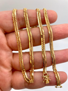 Collar de cadena de eslabones de corte de diamante para hombre, cadena de bordillo de estilo Miami chapada en oro amarillo de 18 quilates, joyería de moda para hombre - Product Image 5