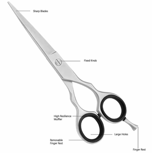 Tijeras de barbero de acero inoxidable, tijeras de corte de pelo, hoja afilada, maquinilla de afeitar, comodidad, descanso para los dedos, tijeras de corte de pelo - Product Image 4