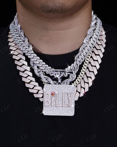 เครื่องประดับจี้เพชรโมอิสทำจากเงินแท้ฮิปฮอปถูกประดิษฐ์ขึ้นเพื่อยกระดับสไตล์ที่กำหนดเอง - Product Image 1