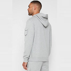 Sudadera con capucha de ropa atlética de gran tamaño con estilo para hombre, jersey de lana de algodón, temporada de invierno, patrón sólido a granel - Product Image 3