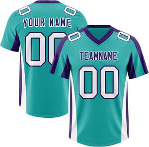 Conjunto de camiseta de fútbol americano para adultos jóvenes, logotipos personalizados, números de jugador, técnicas impresas de manga corta para deportes de equipo - Product Image 1