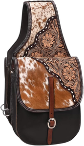 Meilleure vente de sac de selle de cheval en cuir véritable de haute qualité Western Trail Tooling Carving - Product Image 2