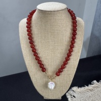 Collier de 15 perles rondes en pierres précieuses colorées faites à la main, perles baroques d'eau douce, bijoux en pierres naturelles