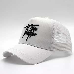 Vente en gros de haute qualité classique personnalisé concevez votre propre logo de broderie 3D 5 panneaux chapeaux de camionneur en maille chapeaux pour hommes - Product Image 2