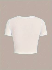Nueva Camiseta Corta de Moda Urbana para Mujer 2026, Camiseta Corta Informal de Manga Corta para Mujer, Camiseta Corta Suave de Verano - Product Image 2