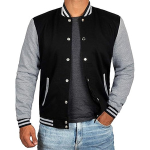 Varsity Jackets for Men Plus Size <b>Winter</b> Breathable Cotton Collar with Button <b>Decoration</b> Embroidery - Product Image 1